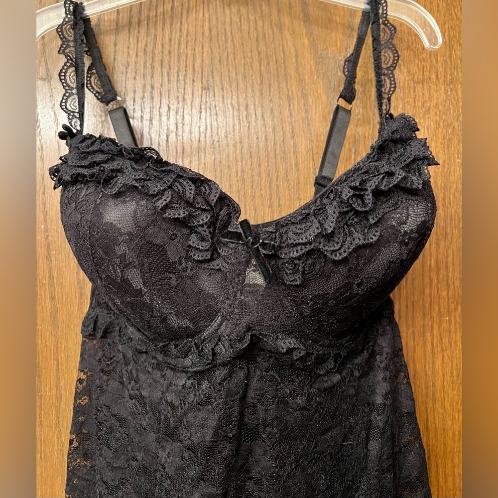 EUC Unbranded Elegant Black Lace Chemise Women’s 18/20 - Picture 3 of 10